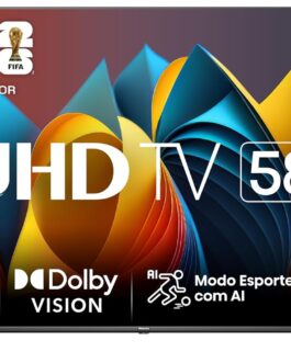 Hisense Smart TV UHD 4K DLED 58″ Polegadas 58A6K com HDR10+ Dolby Vision Game Mode Controle por Voz Alexa Built-In AirPlay