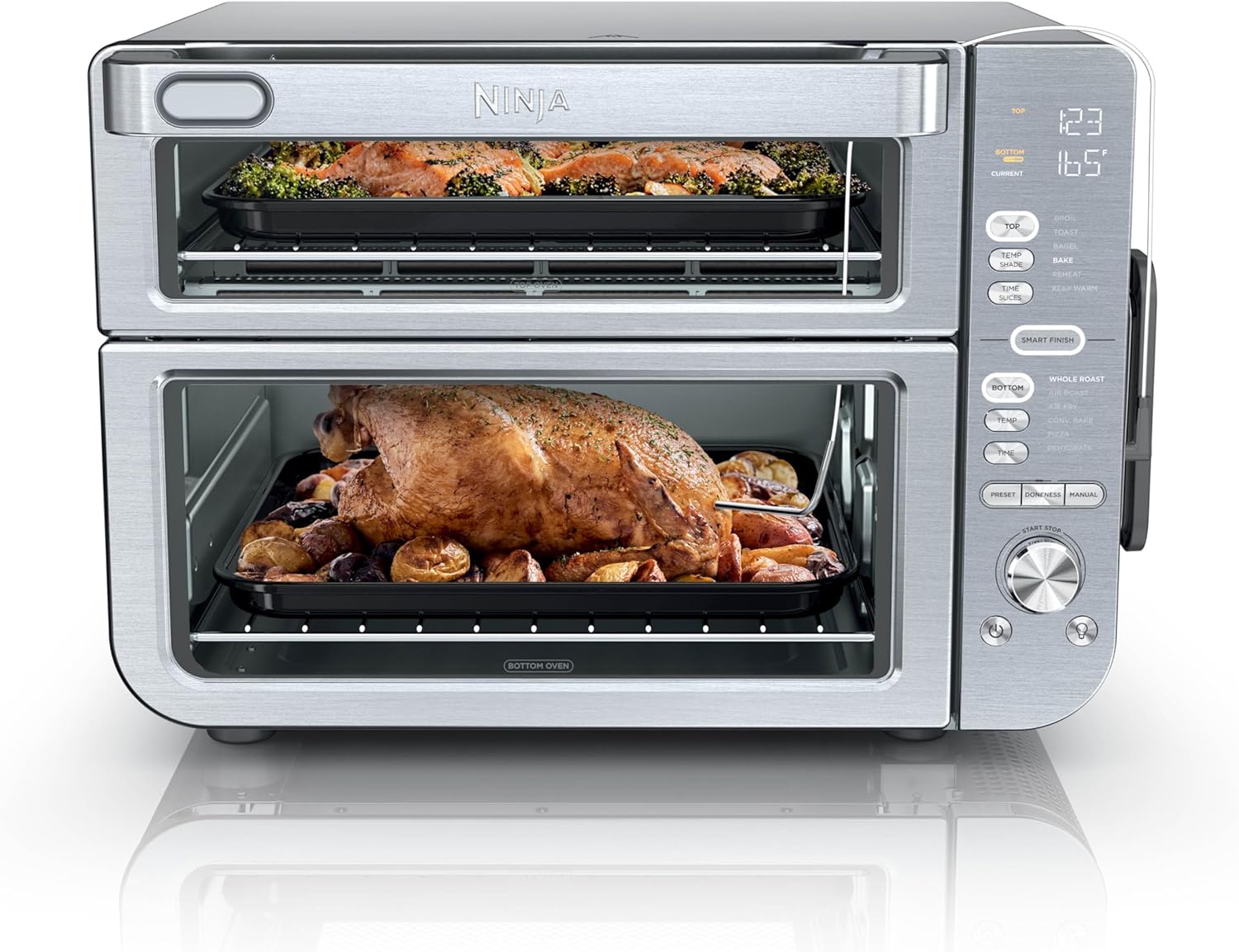 Ninja – Forno de bancada de pilha dupla XL e fritadeira a ar com sistema Pro Cook, 12 em 1, Flexdoor, FlavorSeal, acabamento inteligente com tecnologia DualZone, fritadeira a ar, assar, assar, Ninja – Forno de bancada de pilha dupla XL e fritadeira a ar com sistema Pro Cook, 12 em 1, Flexdoor, FlavorSeal, acabamento inteligente com tecnologia DualZone, fritadeira a ar, assar, assar,