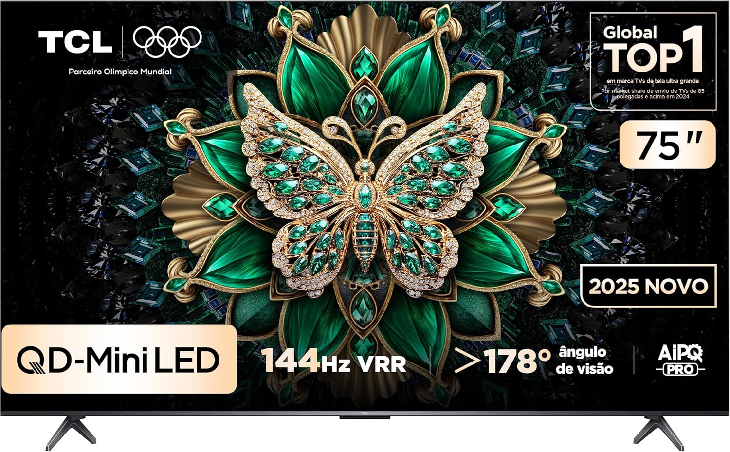 Smart TV TCL 75 Polegadas QLED Mini LED 4K C6K WiFi Bluetooth Google TV 4 HDMI 144Hz HDR10+ 75C6K Smart TV TCL 75 Polegadas QLED Mini LED 4K C6K WiFi Bluetooth Google TV 4 HDMI 144Hz HDR10+ 75C6K