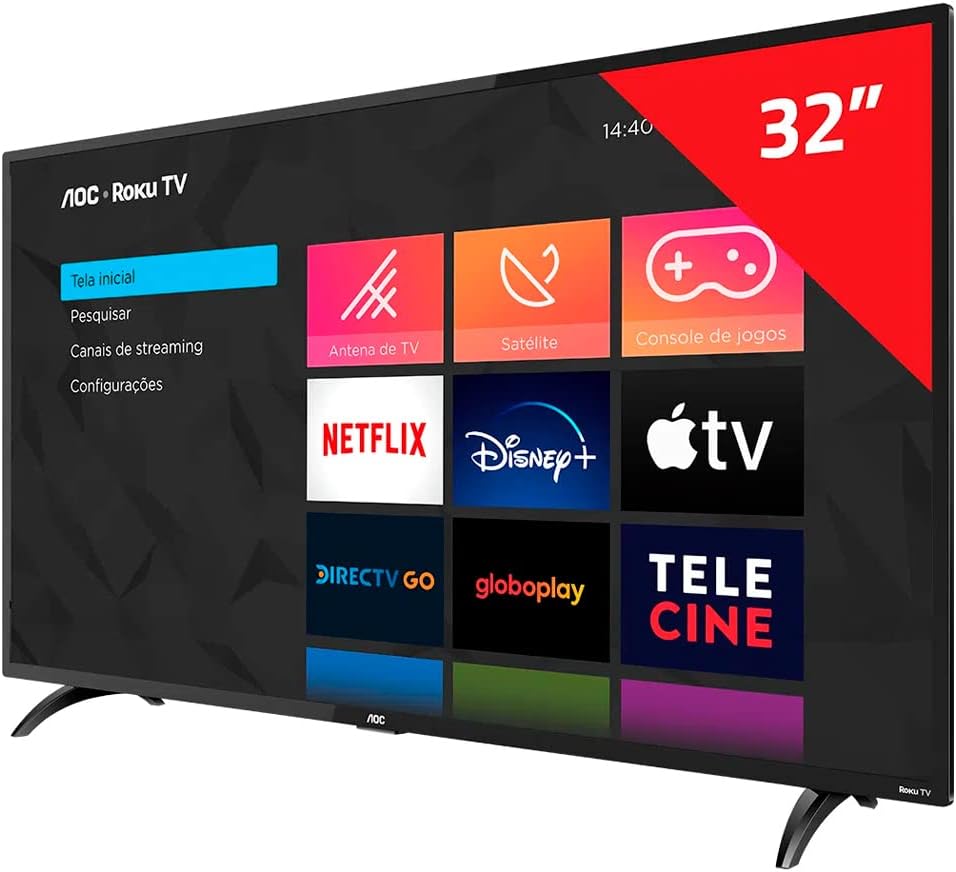 Smart TV LED 32″ HD AOC 32S5195/78G – Wifi, USB, HDMI