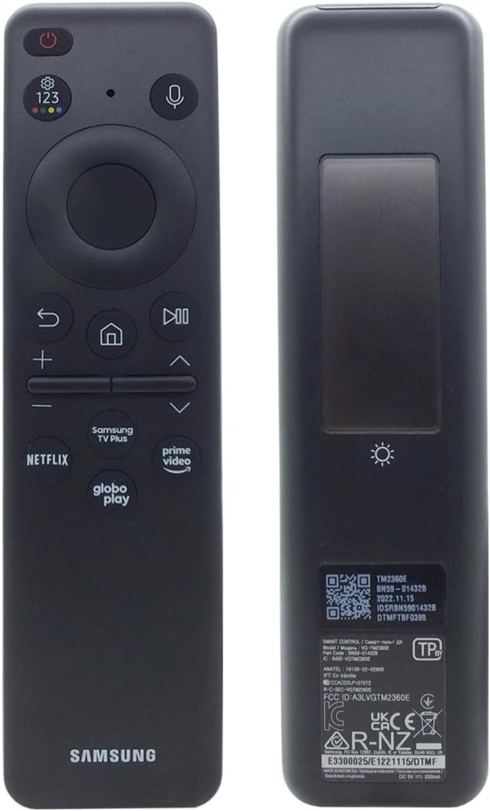 Controle Remoto Smart TV Solarcell para TV Samsung UN43CU8000, Original