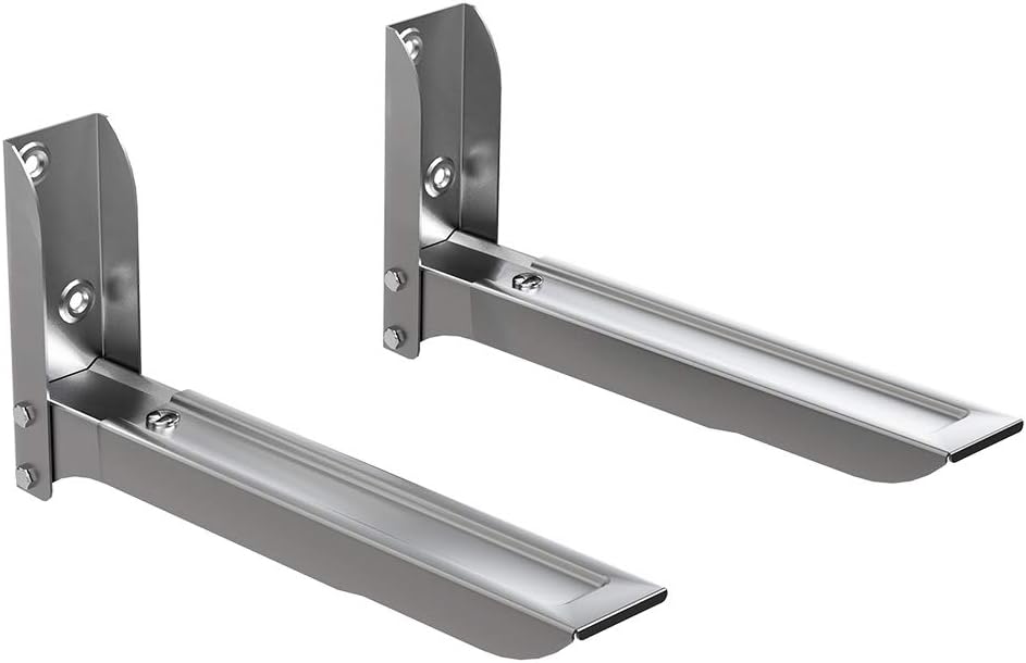 Suporte de Parede Para Fornos e Micro-ondas em Aço Carbono, Comprimento Ajustável, Design Slim e Instalação Prática, Cinza, MW05SL, ELG