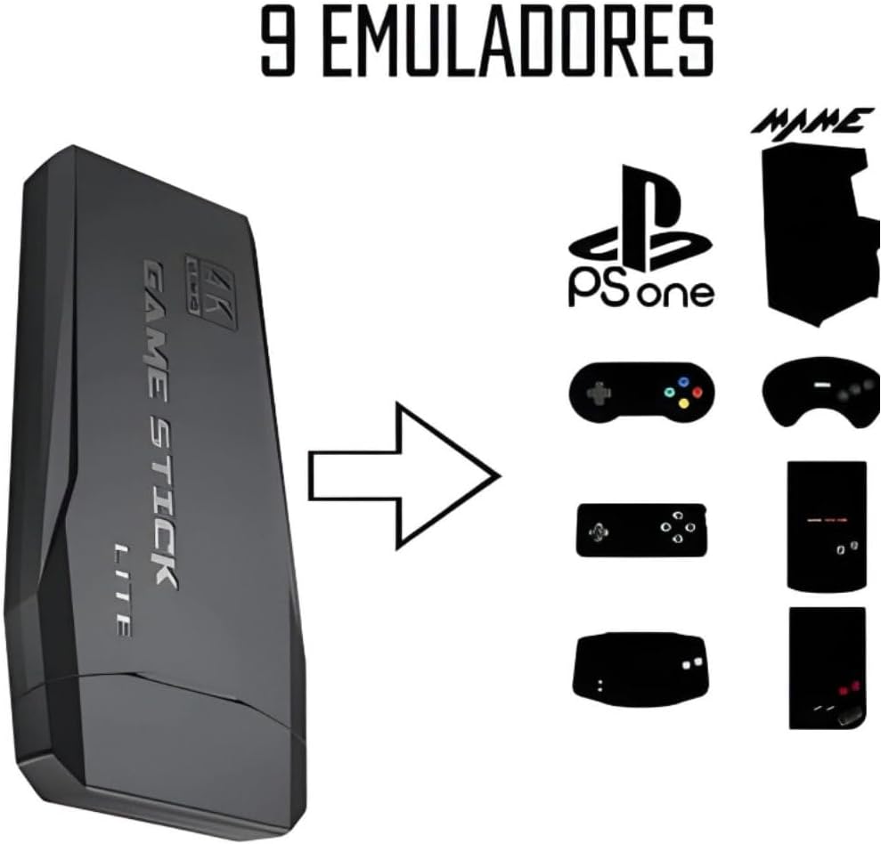 Video Game Stick HDMI Retrô com 2 Controles Sem Fio – Console Portátil com Jogos Clássicos e Modernos - Imagem 4