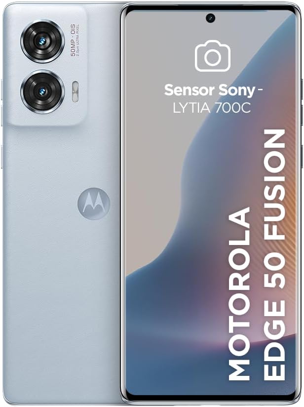Smartphone Motorola Edge 50 Fusion 5G – 256GB 16GB (8GB RAM+8GB Ram Boost) 50MP Sony AI Camera IP68 NFC Blue Teal – Vegan Leather Smartphone Motorola Edge 50 Fusion 5G – 256GB 16GB (8GB RAM+8GB Ram Boost) 50MP Sony AI Camera IP68 NFC Blue Teal – Vegan Leather