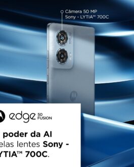 Smartphone Motorola Edge 50 Fusion 5G – 256GB 16GB (8GB RAM+8GB Ram Boost) 50MP Sony AI Camera IP68 NFC Blue Teal – Vegan Leather