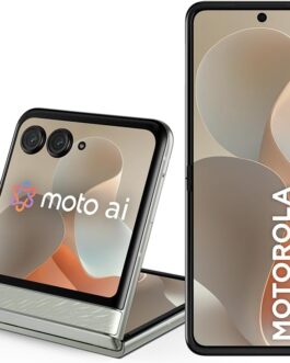 Smartphone Motorola Razr 60-256GB 24GB (12GB RAM+12GB Ram Boost) Tela dobrável 6,9″ pOLED e externa 3,6” Moto AI camera IP48 – Branco