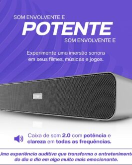 Caixa De Som Potente Pc Notebook Computador Smart Tv Design Metálico Pôtencia Sonora Subwoofer Alto Desempenho – Linha Premium Xtrade