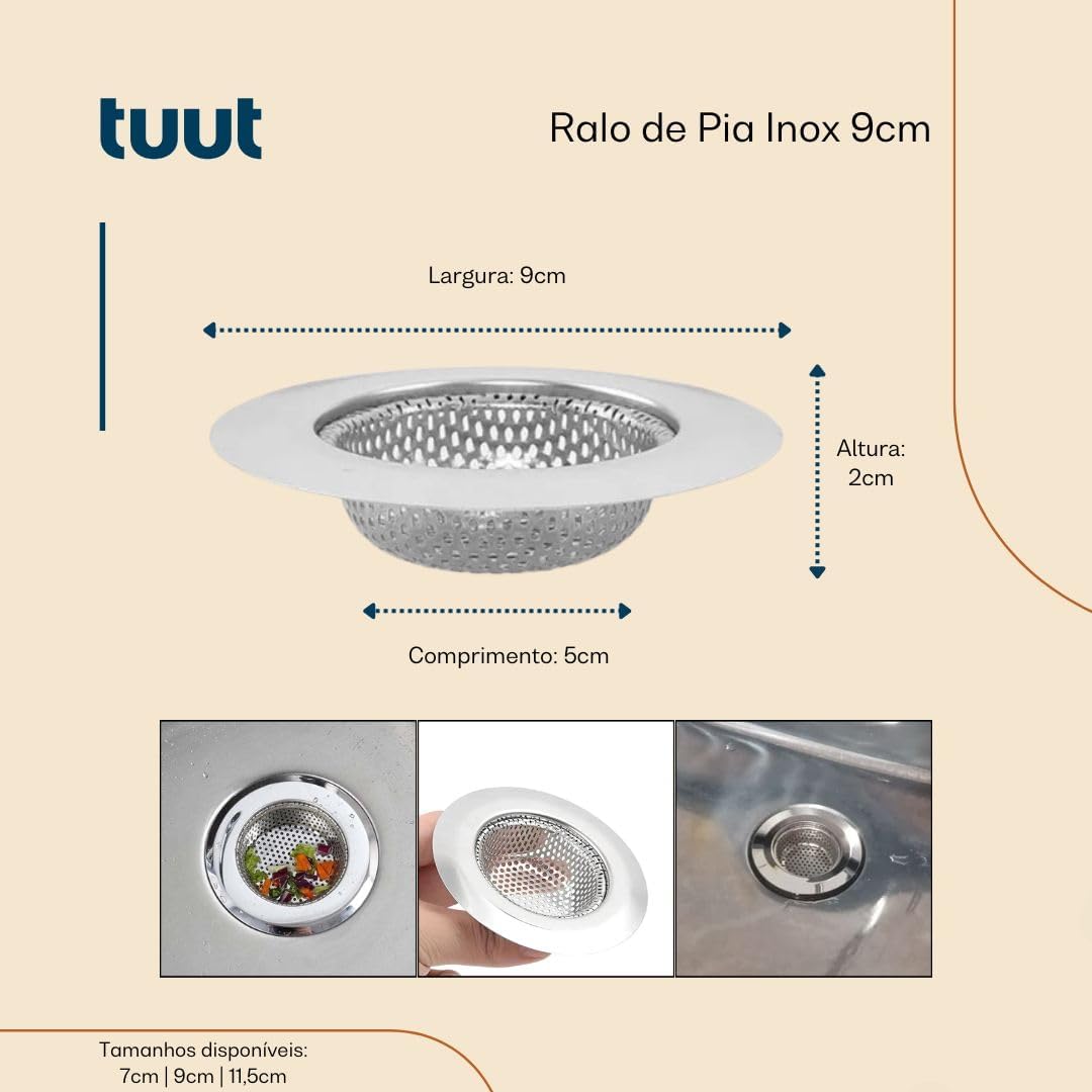 Tuut, Linha Inox, Ralo de Pia/Tanque Reforçado, 9cm - Imagem 2