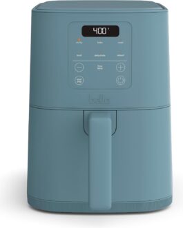 bella Fritadeira a ar fina de 4 litros, serve em qualquer lugar™, revestimento antiaderente de cerâmica EverGood™, temperatura ajustável, 6 opções de cozimento predefinidas, desligamento automático de
