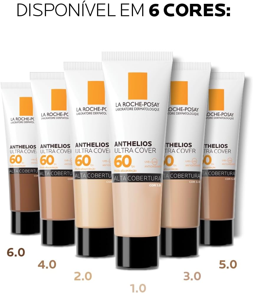 La Roche-Posay, Ultra Cover, Protetor Solar com Cor e Performance de Maquiagem, 12h de cobertura de base em uma única camada, Textura Fluida, Oil free, Toque Seco, FPS60, 30g - Imagem 8