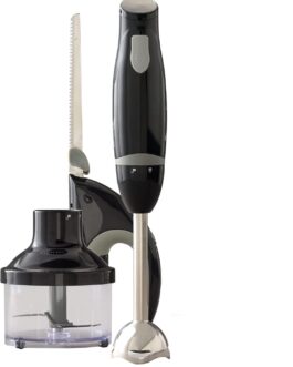 Oster Kit De Preparação Alimentos, Pequeno Eletrodoméstico Cozinha Com Liquidificador Imersão, Faca Elétrica E Mini Picador Vegetais 2 Xícaras, Preto