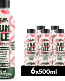 Jungle Low Carb Morango com Limão, Bebida Funcional, 500ml – 6 unidades