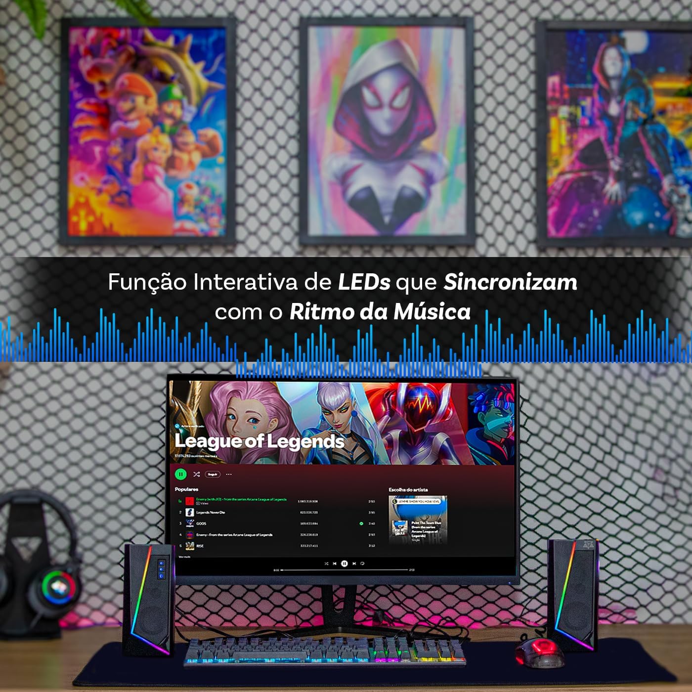 Caixa De Som Adamantiun Nirvan S10a P2 3.5mm Estéreo 2.5 3W*2 RGB Preto - Imagem 3