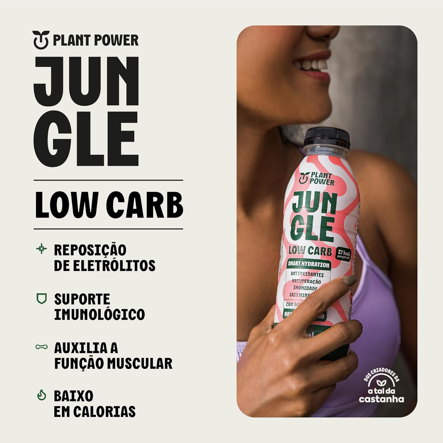 Jungle Low Carb Morango com Limão, Bebida Funcional, 500ml - 6 unidades - Imagem 3
