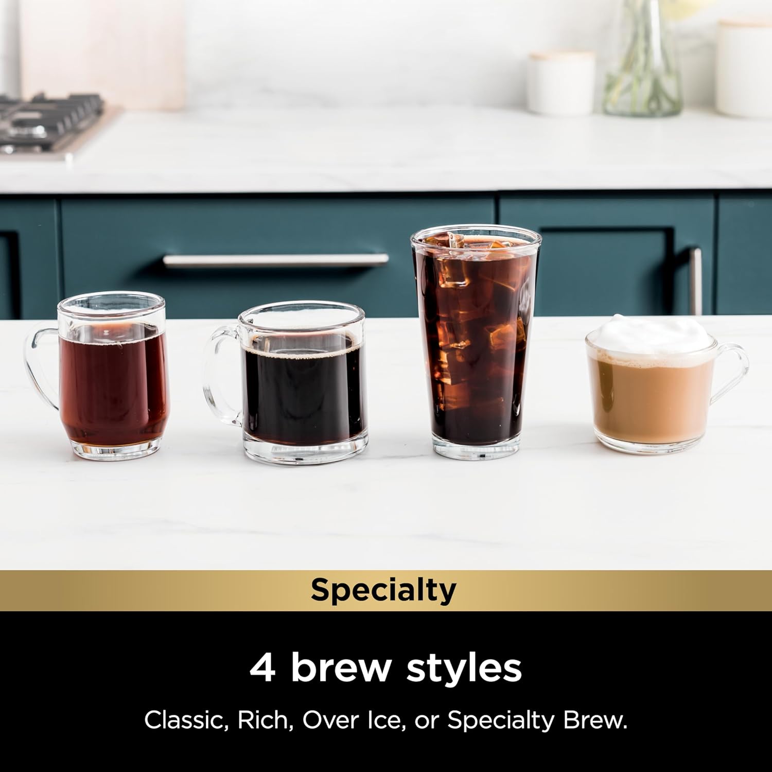 Ninja Cafeteira de reserva única Pods & Grounds Speciality, compatível com cápsulas K-Cup e espumador de leite embutido, copos de 170 g a 680 g, cafeteira gelada, - Imagem 5