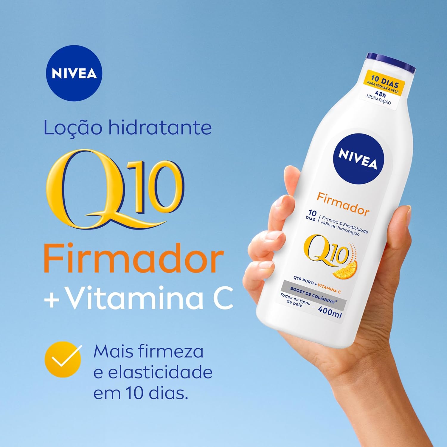 NIVEA Kit Loção Hidratante Firmador Q10 + Vitamina C para Todos os Tipos de Pele 400ml - Imagem 2