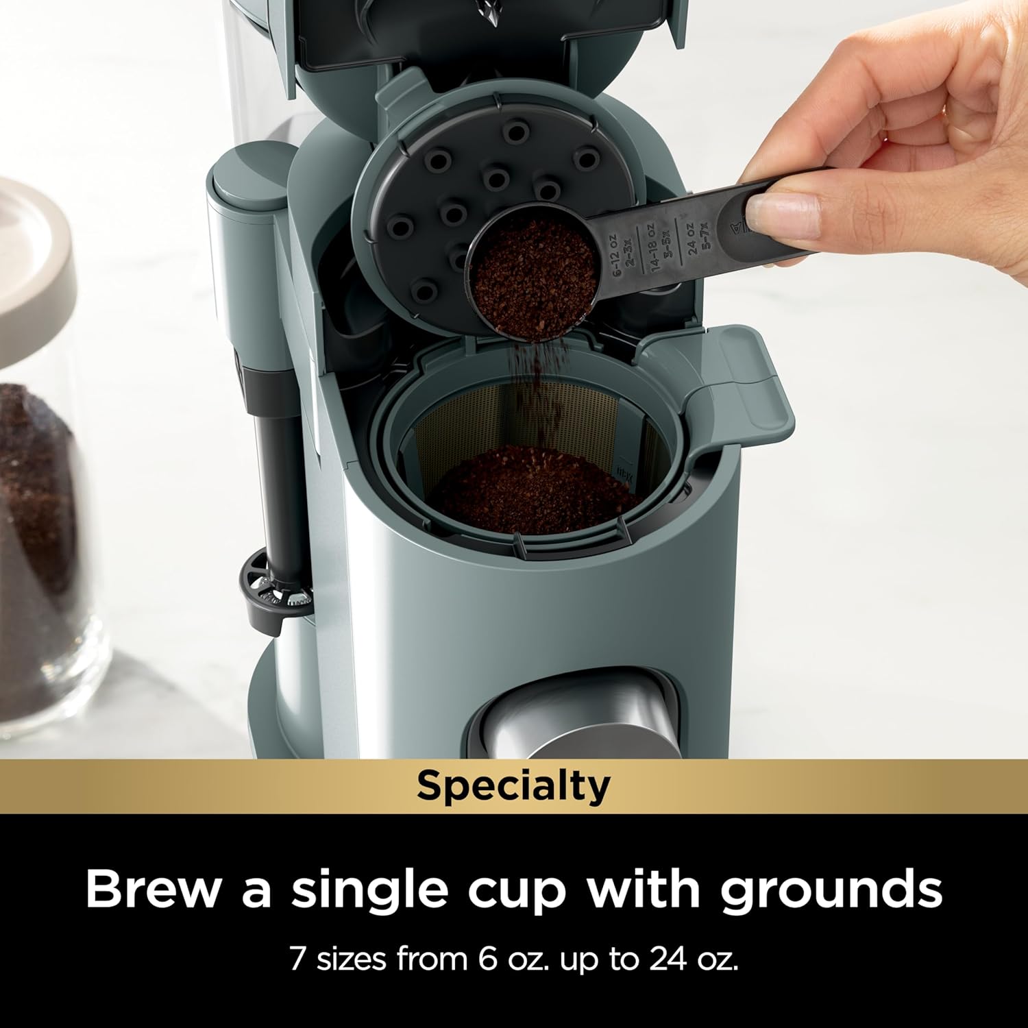 Ninja Cafeteira de reserva única Pods & Grounds Speciality, compatível com cápsulas K-Cup e espumador de leite embutido, copos de 170 g a 680 g, cafeteira gelada, - Imagem 2