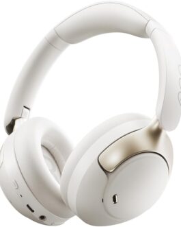QCY H3 PRO ANC Fone de Ouvido Bluetooth, Headphone ANC Adaptáveis, Cancelamento Ativo de Ruído de 50 dB, Áudio sem fio de Alta Resolução LDAC, 55 Horas de Reprodução, Branco