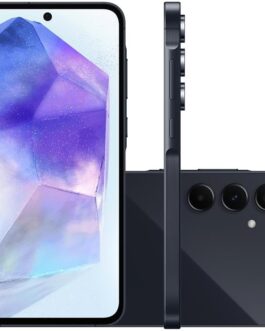 Samsung Galaxy A55 5G, Câmera Tripla Traseira de até 50MP, Selfie de 32MP, Nightography, Apagador de objetos, Design em metal e vidro, IP67, Super AMOLED 6.6″ 120Hz Vision Booster, 128GB – Azul Escuro