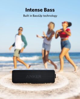 Anker soundcore 2 Caixa de Som Bluetooth Portátil com 12W de Som Estéreo, Bluetooth 5, BassUp, à Prova d’Água IPX7, 24 Horas de Reprodução, Emparelhamento Estéreo Sem Fio, Ideal para Casa e Viagens