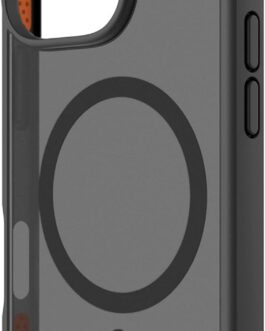 Geonav Capa Anti-Impacto para iPhone 16 Pro, TPU flexível nas extremidades, proteção anti-shock e policarbonato, Compatível com o sistema de ímãs MagSafe®, IPI16PBK, Transparente fosco/Preto