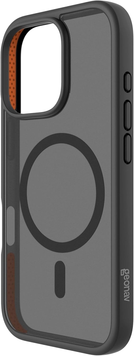 Geonav Capa Anti-Impacto para iPhone 16 Pro, TPU flexível nas extremidades, proteção anti-shock e policarbonato, Compatível com o sistema de ímãs MagSafe®, IPI16PBK, Transparente fosco/Preto Geonav Capa Anti-Impacto para iPhone 16 Pro, TPU flexível nas extremidades, proteção anti-shock e policarbonato, Compatível com o sistema de ímãs MagSafe®, IPI16PBK, Transparente fosco/Preto