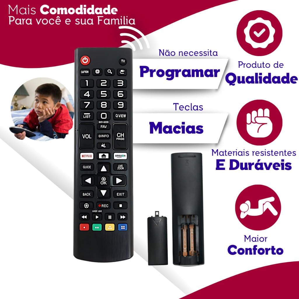 Controle Remoto para Smart TV – Compatível LG com Modelos LCD, LED, 4K e UHD