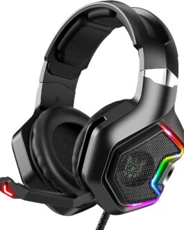Fone de ouvido Gamer KP- 489 Headset Reduz Ruídos Supra-Auricular Microfone Luz LED PC PS4 Xbox Laptop Nintendo PUBG P2 e USB Com leds coloridos