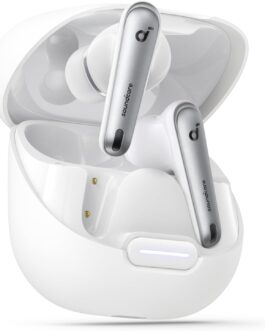 soundcore Liberty 4 NC da Anker, Fone de Ouvido Bluetooth Sem Fio, Redução de Ruído de 98,5%, Cancelamento Adaptativo para Ouvidos e Ambiente, Áudio Hi-Res, 50H de Bateria Carregamento Sem Fio, Branco