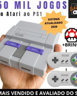Mini Console Retro Super Nintendo com 150 mil jogos + 2 Controles Super 3D Games