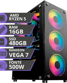 Computador Pc Gamer Cpu Amd Ryzen 5 Memoria 16gb Ssd 480