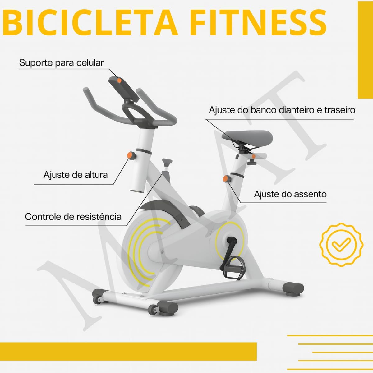 Bicicleta Ergométrica Bike Academia Spinning Silenciosa Premium - Imagem 5