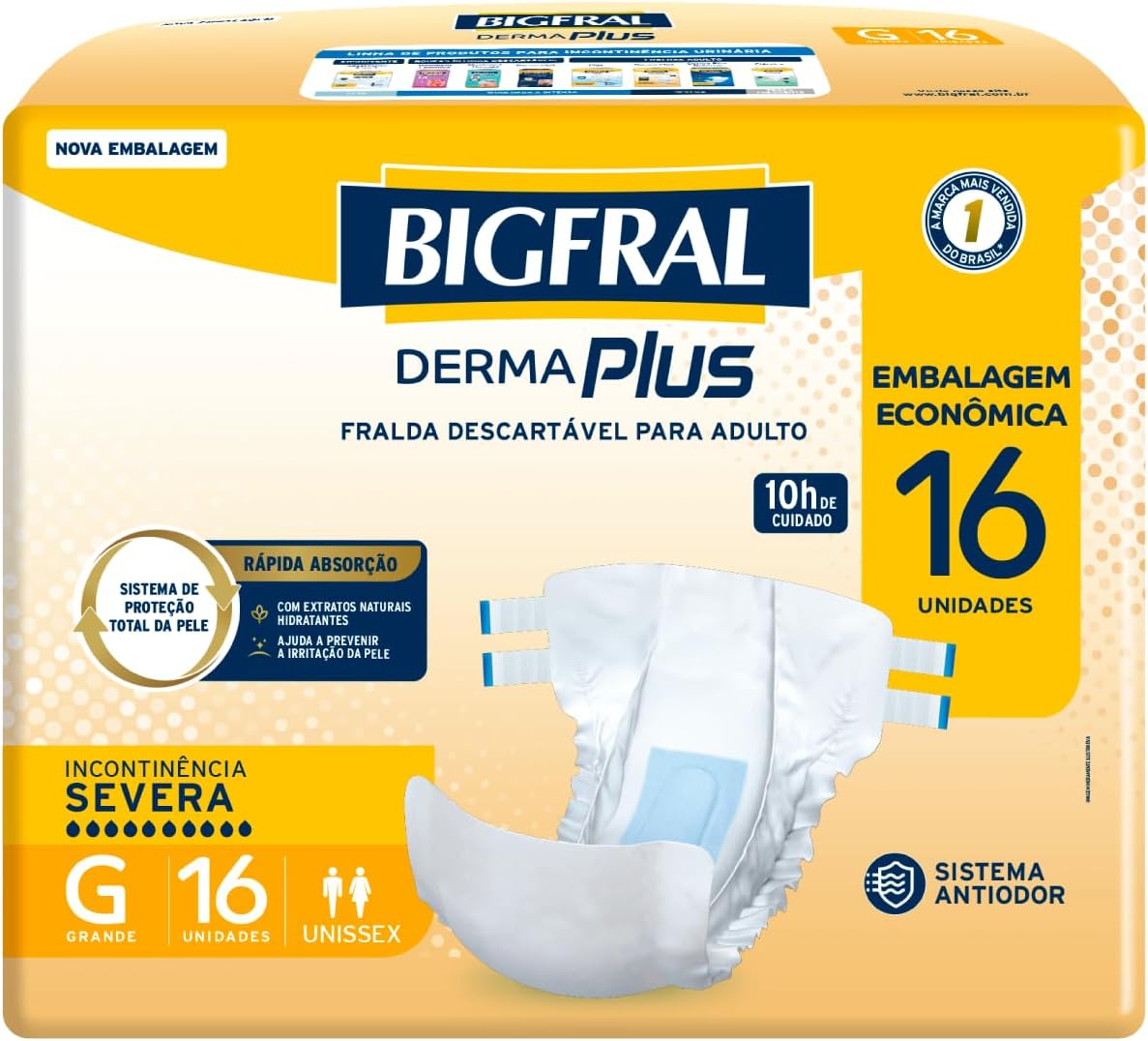 Fralda Bigfral Derma Plus Econômica G 16 Unidades Fralda Bigfral Derma Plus Econômica G 16 Unidades