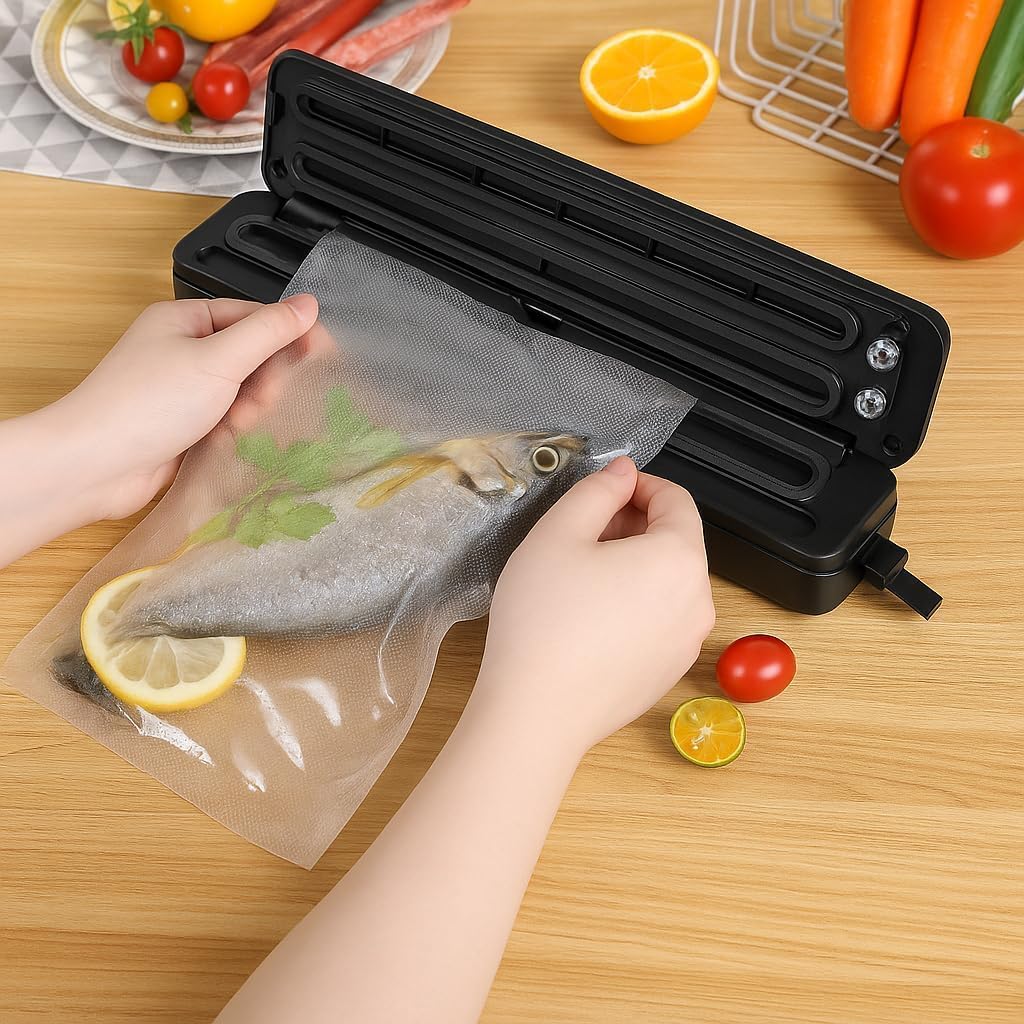 Seladora a Vácuo Automática e Portátil, para Uso Doméstico, Otimizada para Carnes, Queijos e Alimentos em Geral - Embalagem Moderna e Conservação Profissional com máxima eficiência. - Imagem 2