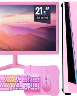 PC Gamer Rosa Completo Intel Core I7 3.4GHz 16GB DDR3 SSD 480GB Monitor 21,5″ Kit Gamer – Escolha a placa de vídeo (GT 730 4GB)