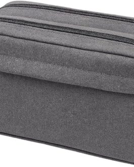 Necessaire Unissex Masculina Bolsa Para Viagem Trabalho Organizador Impermeável 2 Compartimentos Grande 2 Bolsos Organizadores (Cinza)