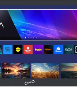 Supersonic SC-1920VTV 47.0 cm Smart AC/DC LED TV, alimentado por VIDAA, 1080p, WiFi, alto-falantes embutidos, USB, 3X HDMI ARC, para cozinha, trailer, barco, caminhão, sala de jogos, dormitório