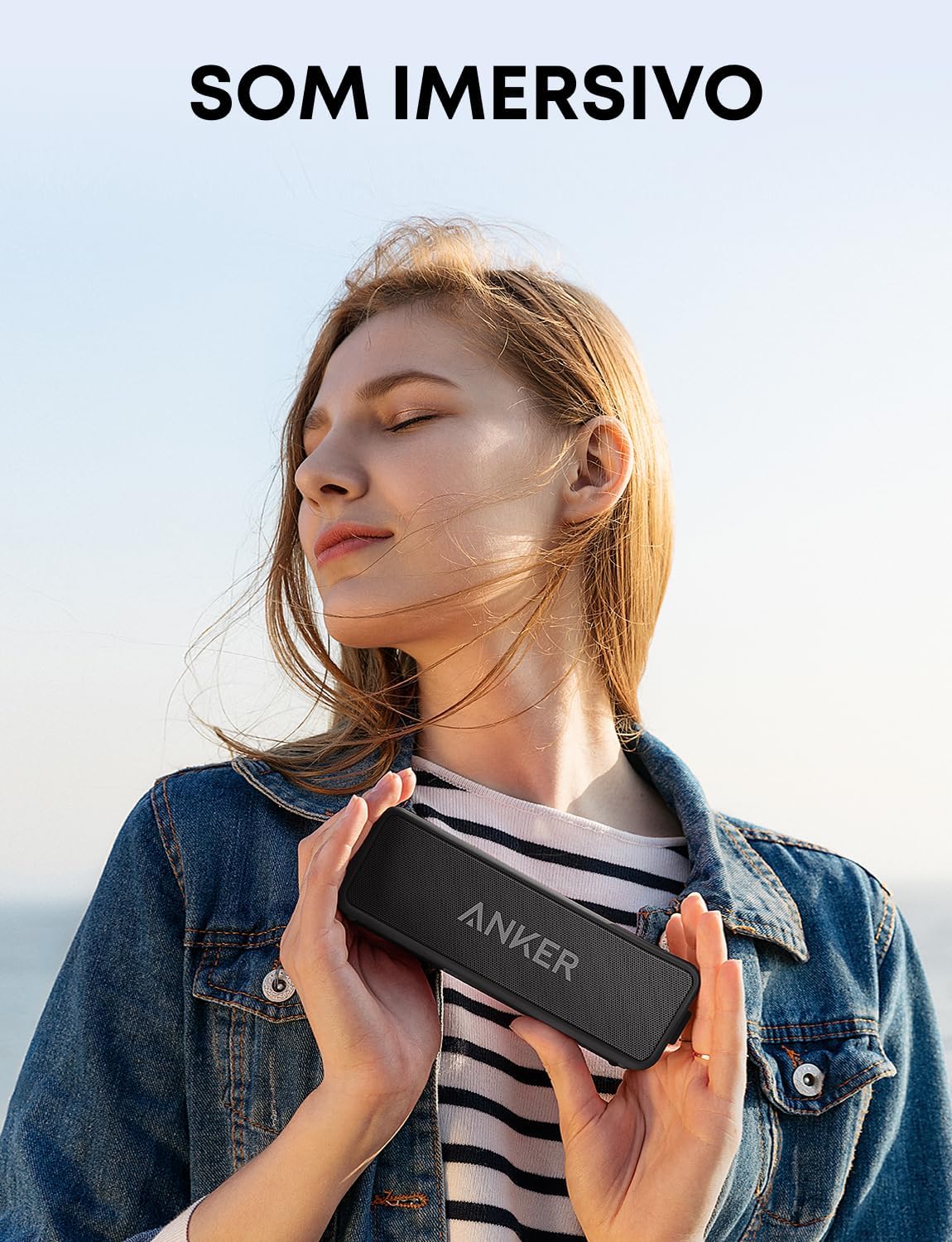 Anker soundcore 2 Caixa de Som Bluetooth Portátil com 12W de Som Estéreo, Bluetooth 5, BassUp, à Prova d'Água IPX7, 24 Horas de Reprodução, Emparelhamento Estéreo Sem Fio, Ideal para Casa e Viagens - Imagem 4