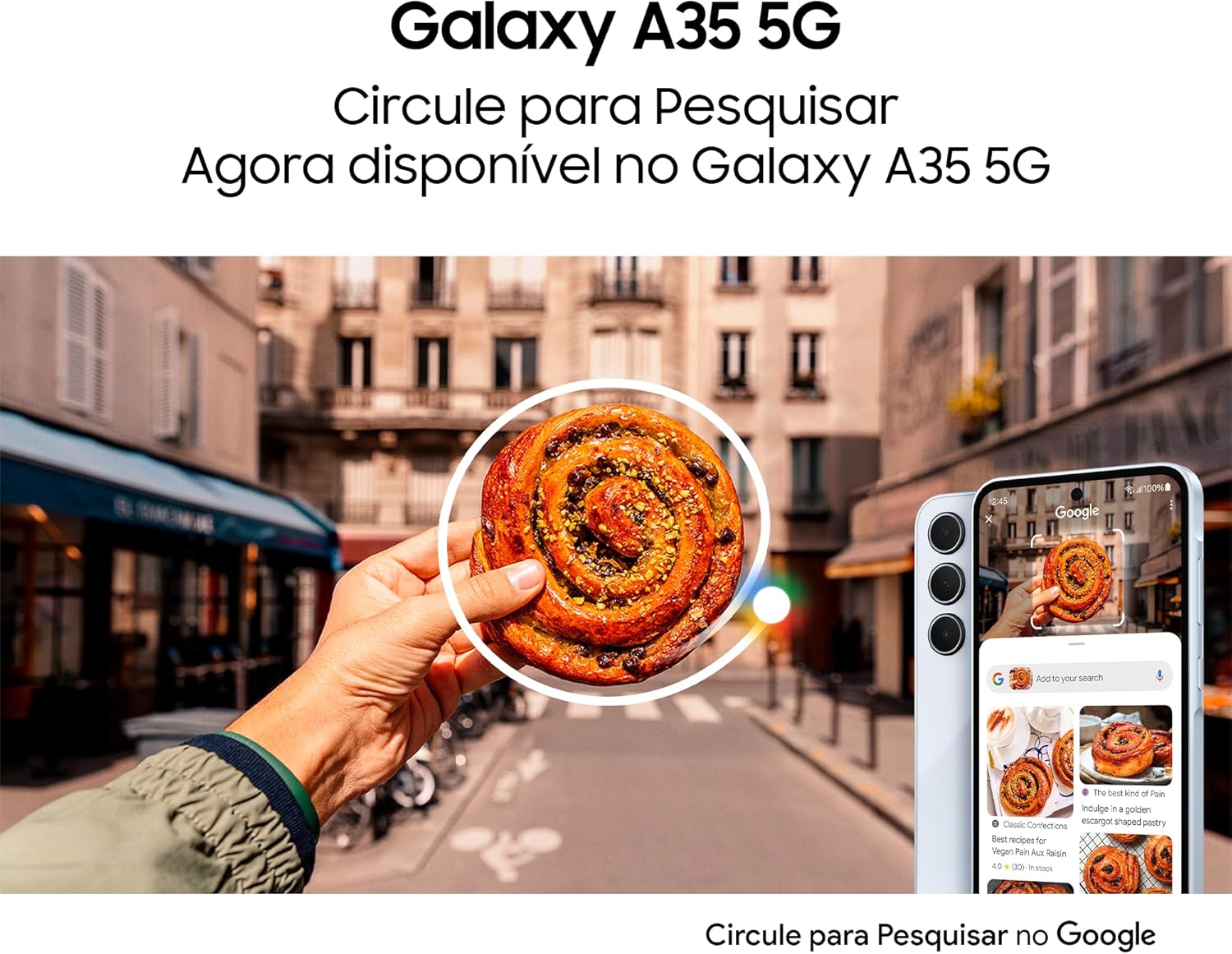 Samsung Galaxy A35 5G, Câmera Tripla Traseira de até 50MP, Selfie de 13MP, Nightography, Apagador de objetos, Design em vidro e IP67, Tela Super AMOLED de 6.6" 120Hz Vision Booster, 128GB - Azul Claro - Imagem 2