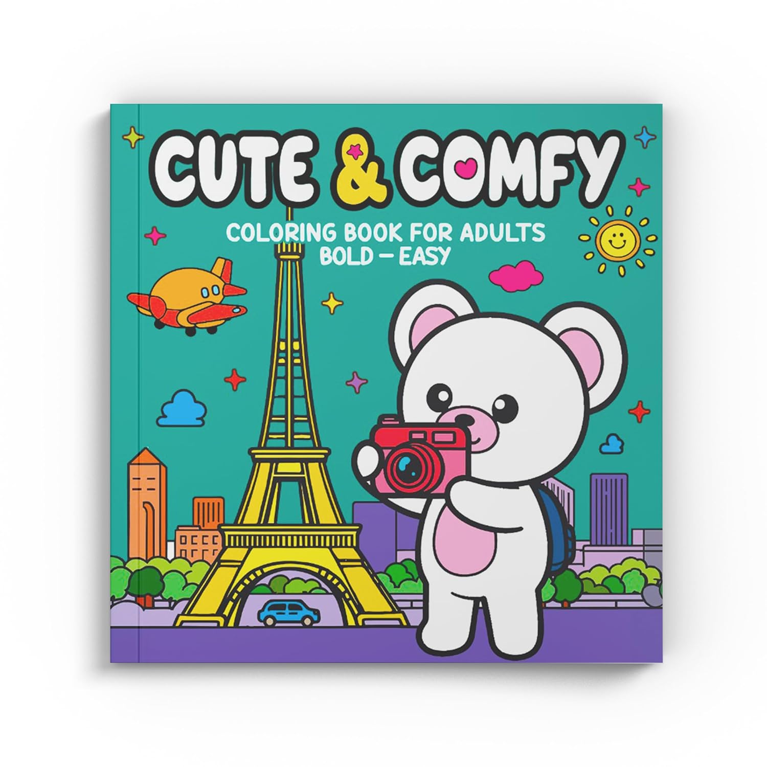 Cute & Comfy Coloring Book for Adults - Bold Easy - Livro de Colorir Adulto - Imagem 3