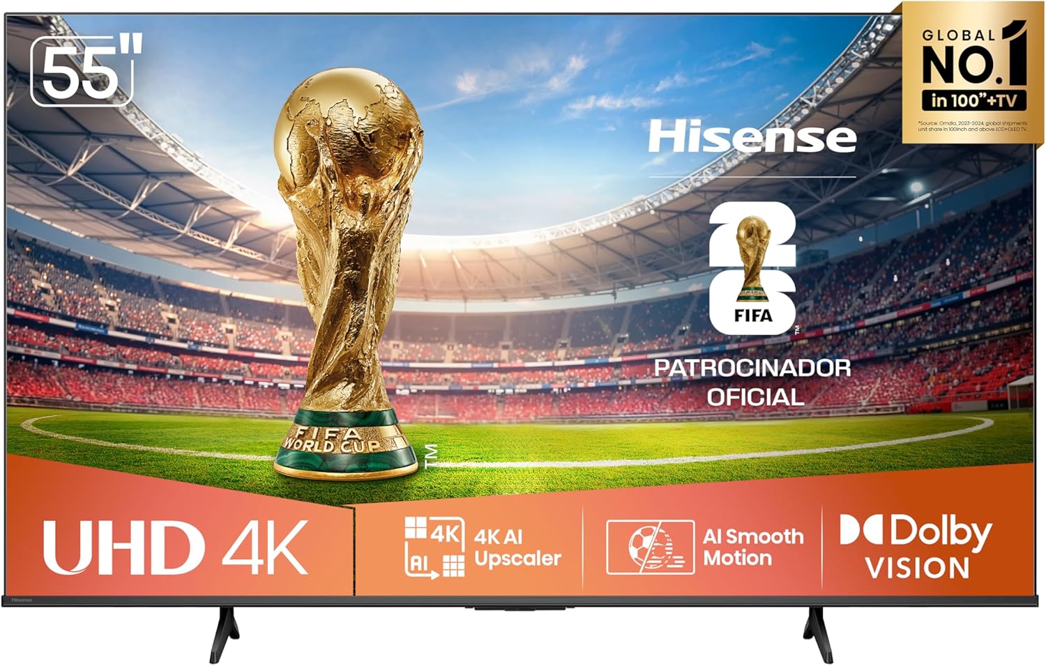 Hisense Smart TV 4K 55″ Polegadas 55A6NV com Dolby Vision, HDR10, HLG, Dolby Gaming, Film Maker, DTS Virtual X, Compatibilidade Alexa e Google Home