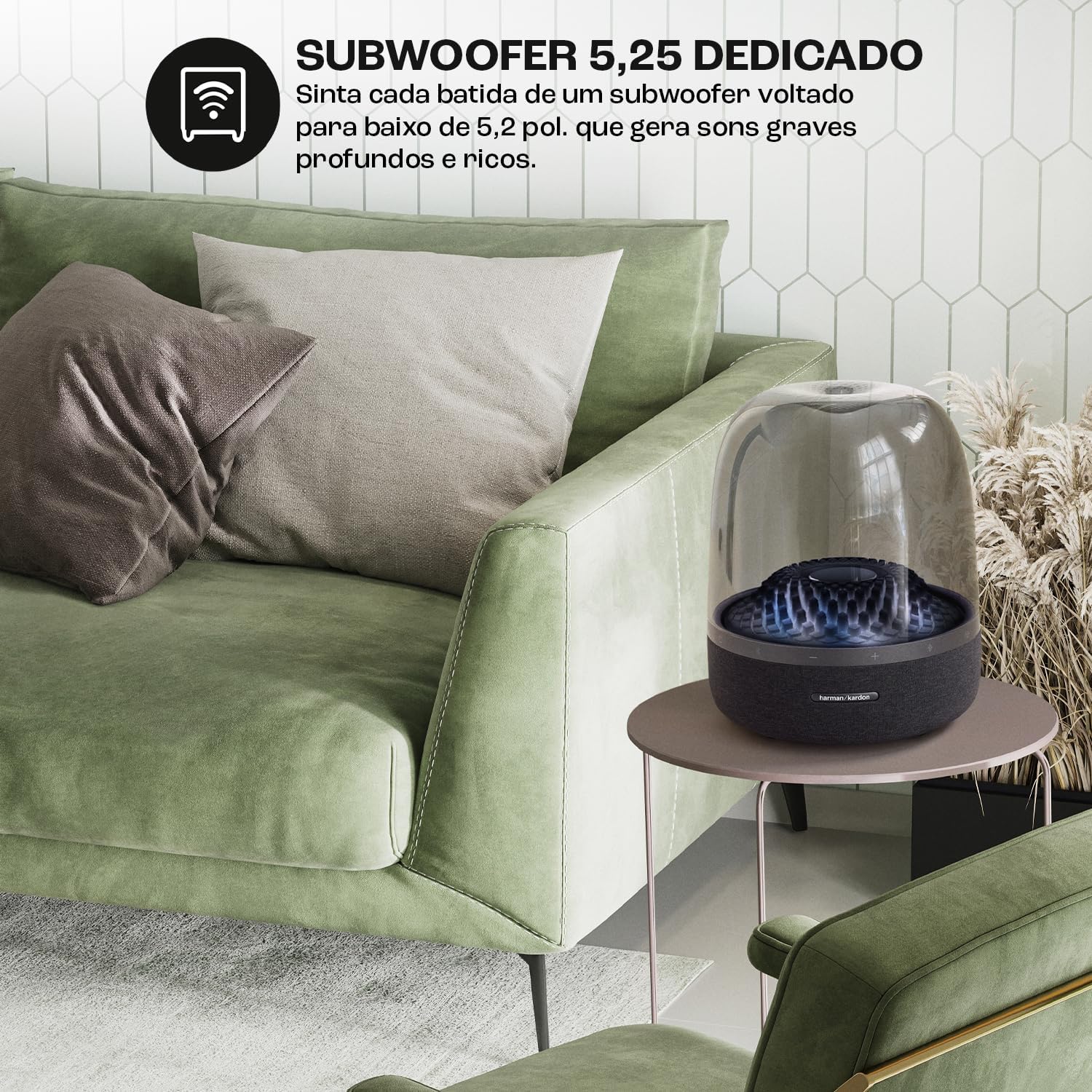 HARMAN KARDON, Caixa de Som, Aura Studio 4, Bluetooth, Portátil - Preta - Imagem 5