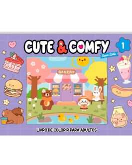 Cute & Comfy Super Extra – Livro de Colorir Adulto – Capa Dura Holográfica