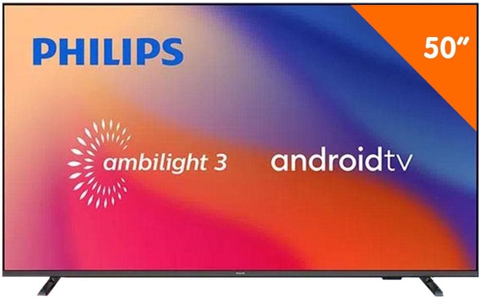 PHILIPS Smart TV 50″ 4K Android Ambilight 50PUG7907/78, Google Assistant, Comando de Voz, Dolby Vision/Atmos, VRR/ALLM, Bluetooth 5.0, 4 HDMI