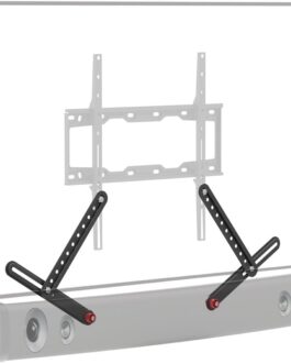 Barkan Suporte universal para barra de som, suporte ajustável para montagem acima ou embaixo da TV, tamanhos de 33 a 203 cm, serve para a maioria das barras de som de até 6 kg, montagem fácil preta