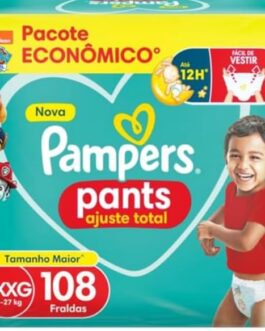 Fralda Pampers Pants Ajuste Total tamanho XXXG, Fácil de Vestir, 108 Unidades