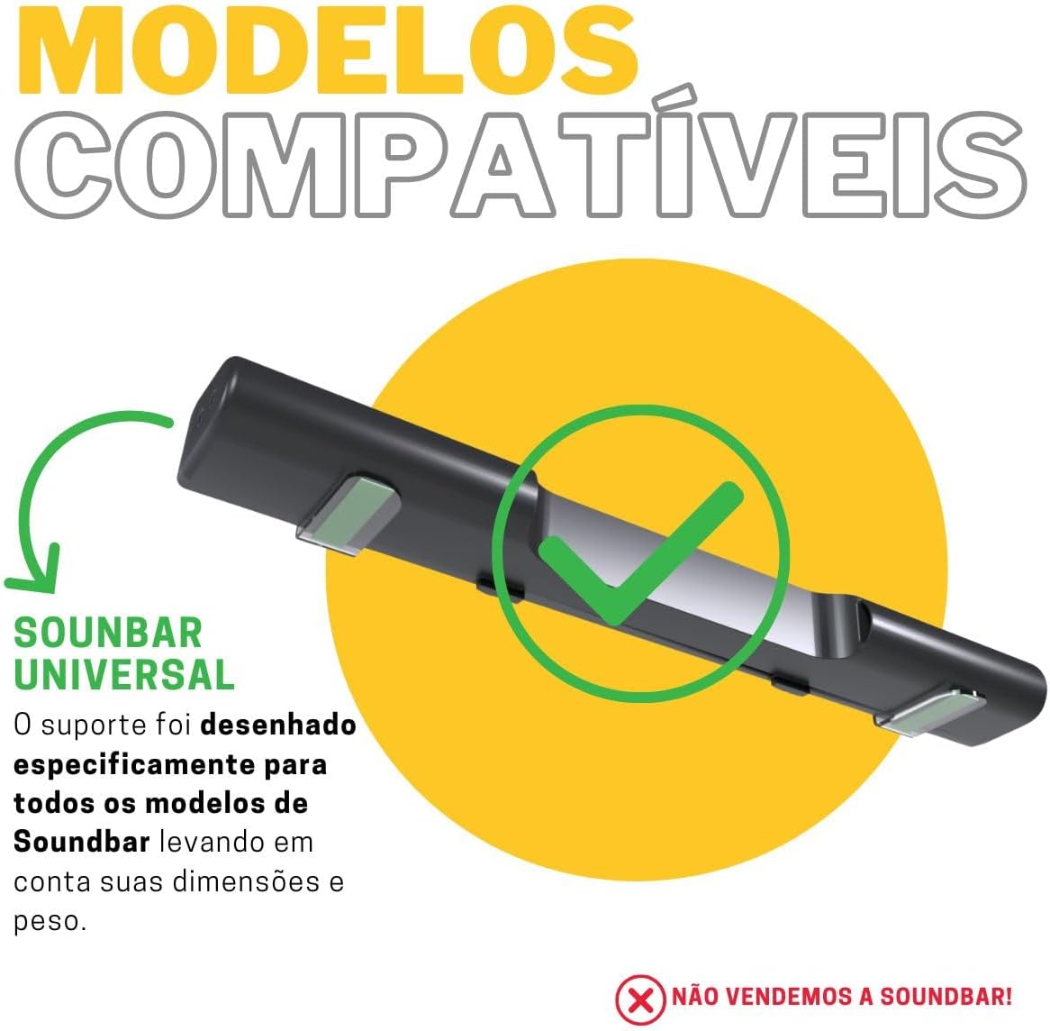 Suporte de Parede para Soundbar – Compatível com Alto-Falantes e Barras de Som Universais - Imagem 3