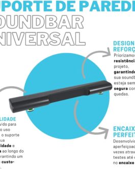 Suporte de Parede para Soundbar – Compatível com Alto-Falantes e Barras de Som Universais