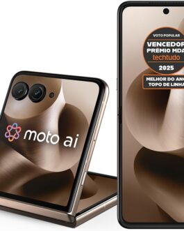 Smartphone Motorola Razr 60 Ultra – 1TB 32GB (16GB RAM+16GB Ram Boost) Snapdragon 8 Elite Tela dobrável 7″ e externa 4” Moto AI 50MP camera – Madeira