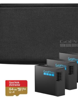 GoPro HERO13 Black Power Bundle – Kit com Câmera de ação à prova d’água 10m, 5.3K60, 27MP, HyperSmooth 6.0, GPS, Wi-Fi 6 e Acessórios Extras, Carregador duplo com Baterias Enduro, Cartão de 64GB